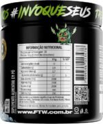 FTW Pré-Treino Diabo Verde em Pó com Cafeína, Aminoácidos Beta‑Alanina e Arginina para Treinos e Atividades Físicas - Pote 300 g (Black Ice) - Imagem 2