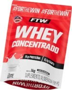 FTW Whey Concentrado com Proteína Concentrada WPC, Suplemento Alimentar em Pó com 15g de Proteína por Porção, Rico em Aminoácidos Essenciais, Sem Glúten – Refil 1KG (Leite)