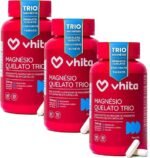 Magnésio Quelato Trio, Dimalato, Bisglicinato e Taurato com Vitamina B6 350mg Vhita 60 Cápsulas (3 unidades)