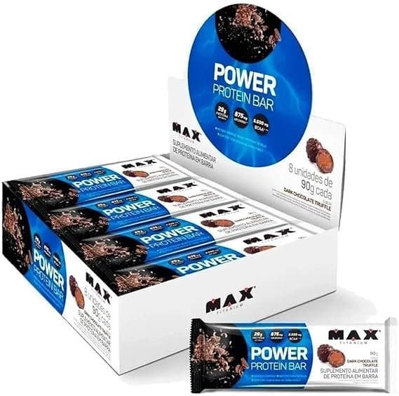 Max-Titanium-Power-Protein-Bar-8-Unid-90G-Sabor-Dark-Chocolate-Truffle.jpg Max Titanium Power Protein Bar (8 Unid - 90G) - Sabor Dark Chocolate Truffle - Imagem 1