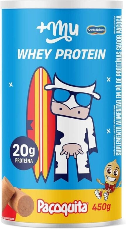 Whey Concentrado, Mais Mu, Sabor Paçoquita, 20g de proteína - 450g